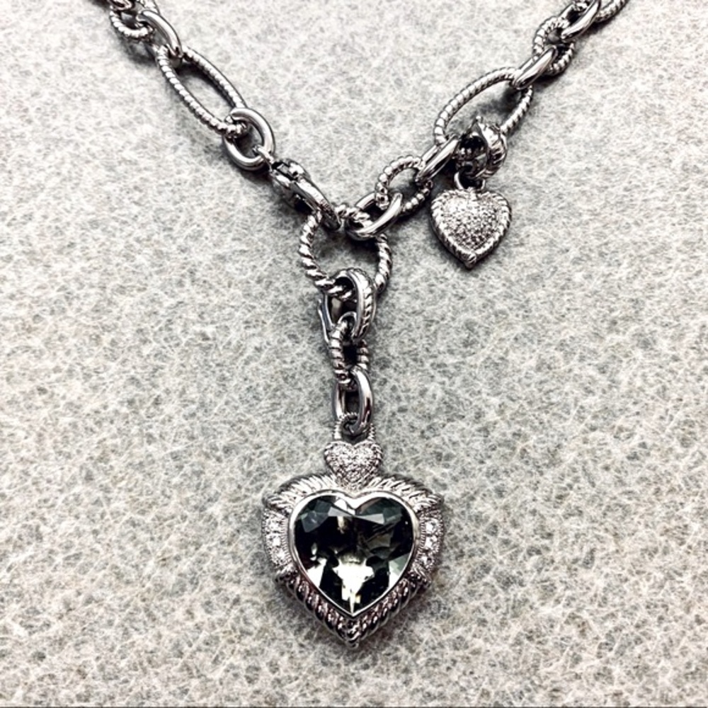 Vintage Judith Ripka Heart Pendant and Chain - Picture 14 of 16